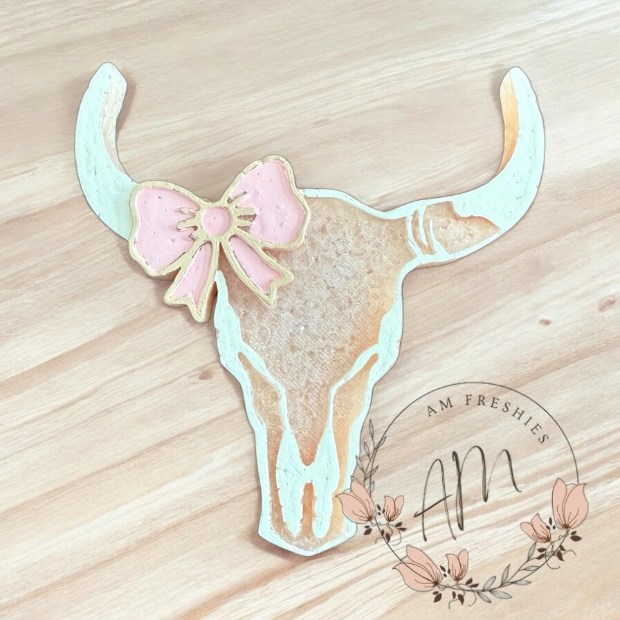 Western Bull Skull with bow