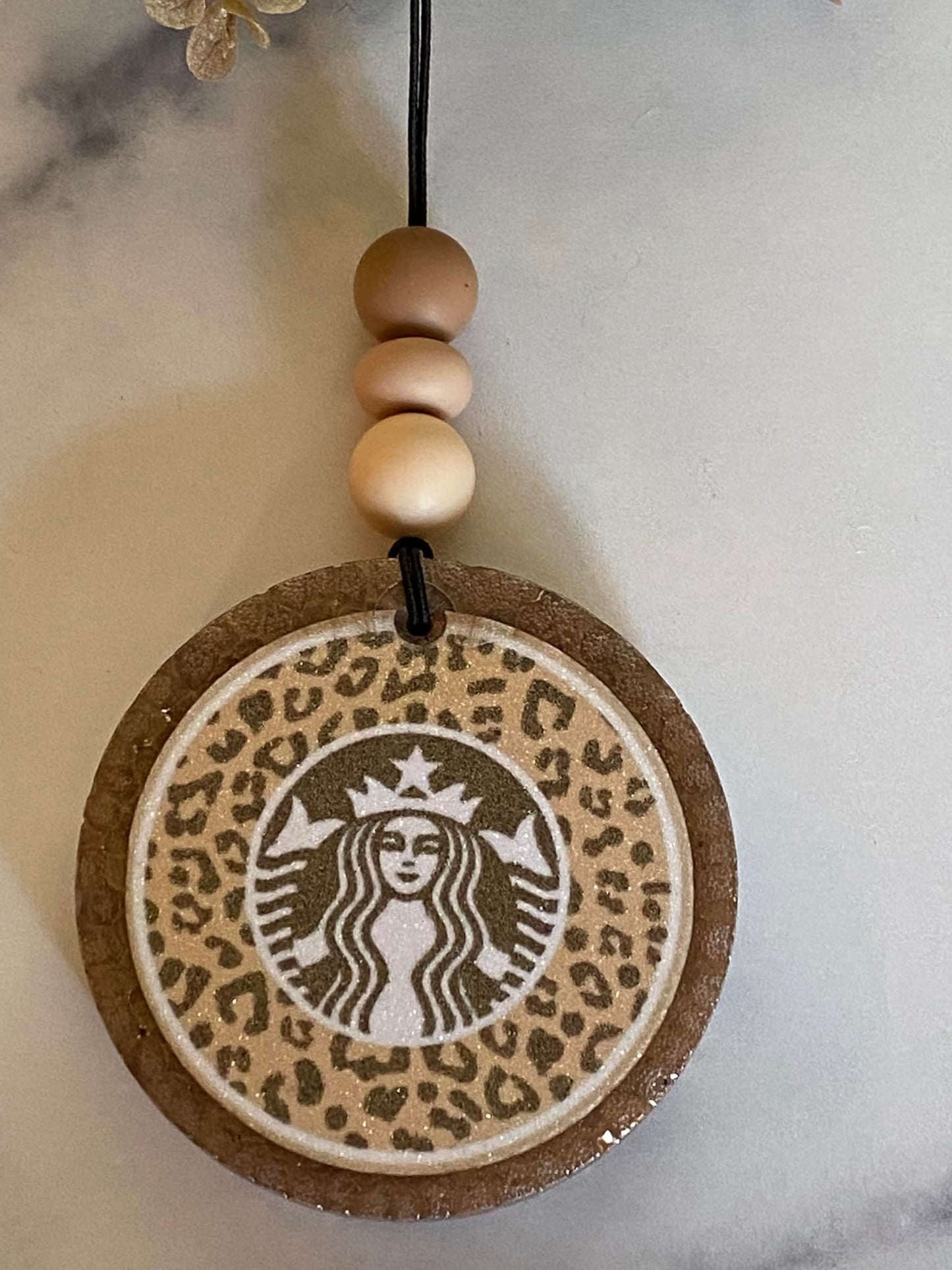 Round Leopard Coffee Freshie