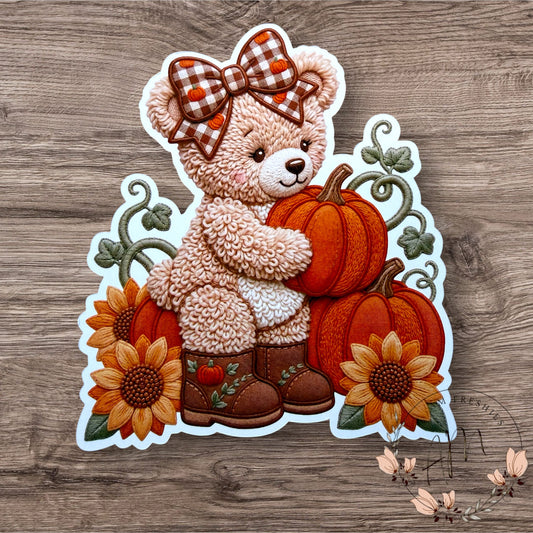Teddy Bear at the Pumpkin Patch