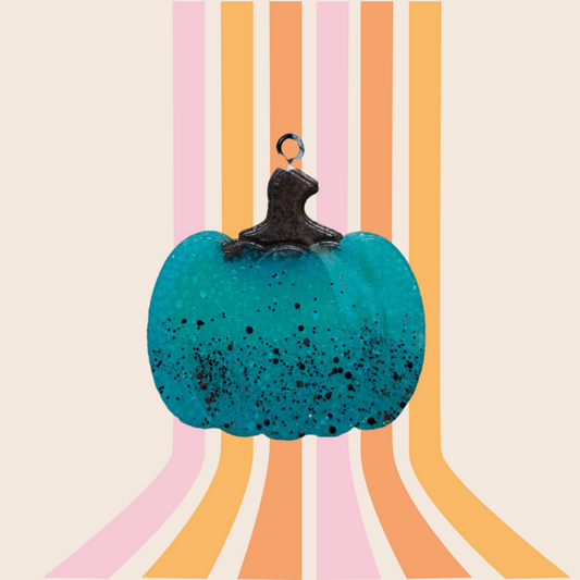 Teal Ombre Glittered Pumpkin Freshie