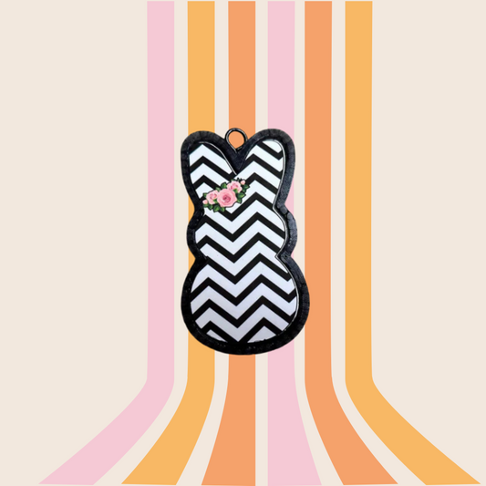 Black Chevron Peep Car Freshie